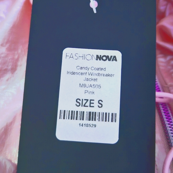 NWT Fashion Nova Windbreaker Candy Coated  Iridescent Lightweight Jacket - Picture 9 of 9